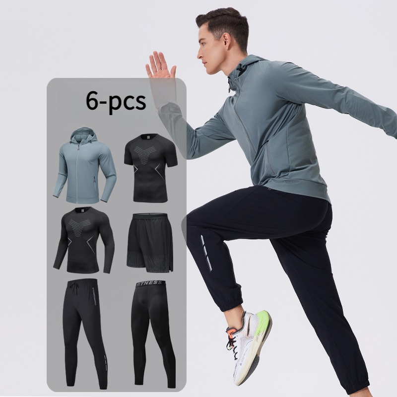 Men's 6-Piece Sportswear Set w - Cycling Gear Men 评论和价格